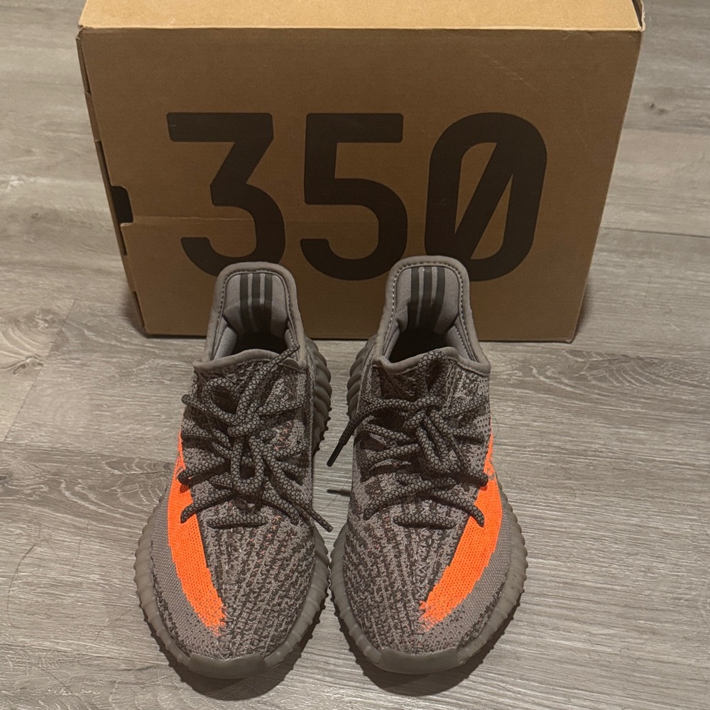 Kids Gray and Orange Sneakers